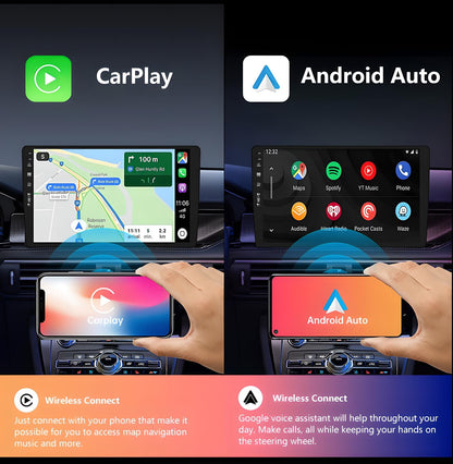Toyota Android Head Unit   Sovob Double Din 9inch QLED Screen [DAB+/4G/WIFI/Carplay ] Android Car Radio Stereo Head Unit Suitable For Toyota Hilux/Fortuner Revo Vigo 2005-2014 - [6G+128G] - Free Camera+Mic BT GPS RDS