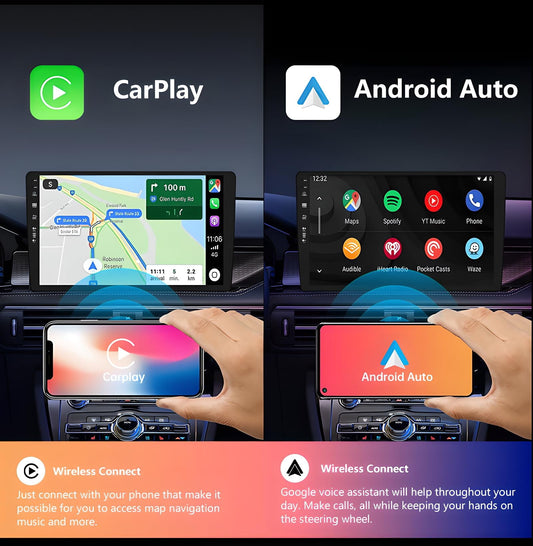 Toyota Android Head Unit   Sovob Double Din 9inch QLED Screen [DAB+/4G/WIFI/Carplay ] Android Car Radio Stereo Head Unit Suitable For Toyota Hilux/Fortuner Revo Vigo 2005-2014 - [6G+128G] - Free Camera+Mic BT GPS RDS