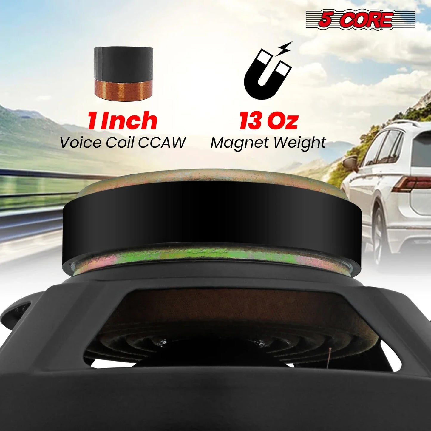 5 Core 8 Inch Subwoofer Speaker 1000W Combined Peak 4Ohm Replacement Car Bass Sub Woofer WF 8"-890 2PC
