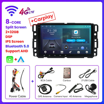 8" 2Din Android Auto Radio Stereo GPS Carplay Multimedia Video Car Radio For Chevrolet Silverado Impala GMC Yukon Acadia Sierra