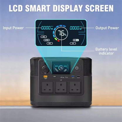 1200W 1008Wh Pure Sine Wave Outdoor Camping RV /Emergency (CE ）Lithium Generator AC Power Bank Solar Portable Power Station