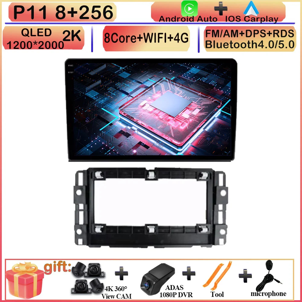 CARPLAY Android Screen For Chevrolet Avalanche Impala Tahoe Traverse 2007-2016 Car Automotive Multimedia Navigation DVD 7862 CPU