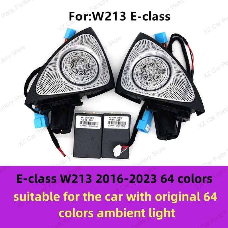 For Mercedes-benz E-class W213 2016-2023 64 Colors 4D Rotating Tweeter Speaker Led Luminous Car Speaker Refit 3D Tweeter