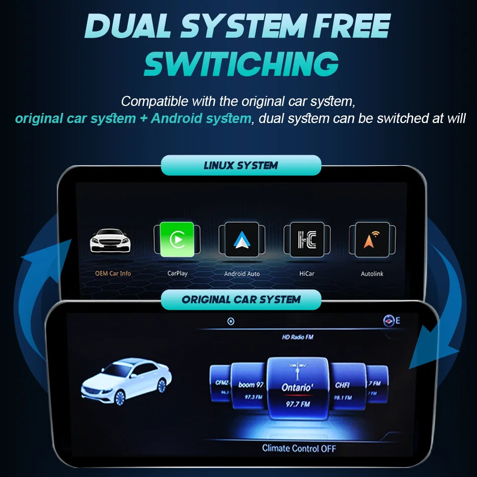 Linux Car Radio Carplay Touch Screen For Mercedes Benz C GLC V A GLA CLA Class W176 X156 C117 W205 C253 W446 Central Monitor