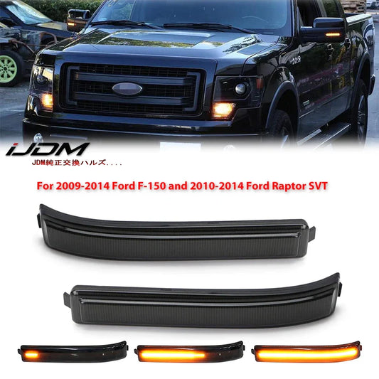 LED Dynamic Side Mirror Turn Signal Lights For Ford F150 F-150 2009-2014 SVT Raptor 2010-2014 Sequential Lamp Blinker Indicator