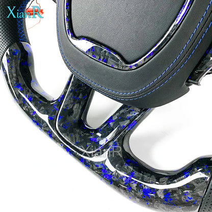 Car Interior Accessories for Dodge Challenger Charger Custom LED Blue Forged Carbon Fiber Steering Wheel for Jeep Cherokee