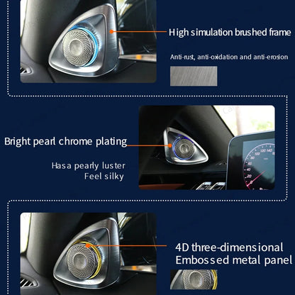 64 Colors 4D rotating Tweeter Speaker Ambient Light For Mercedes-Benz 4D Speaker W213 W205 W206 W223 W222 X254 C/E/S-Class Car