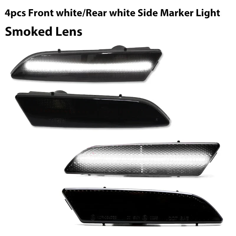 4PCS LED Side Marker light bumper front amber ＆ rear red turn Signal Lights for 2004 2005 2006 2007 -2008 Chrysler Crossfire