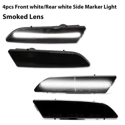 4PCS LED Side Marker light bumper front amber ＆ rear red turn Signal Lights for 2004 2005 2006 2007 -2008 Chrysler Crossfire