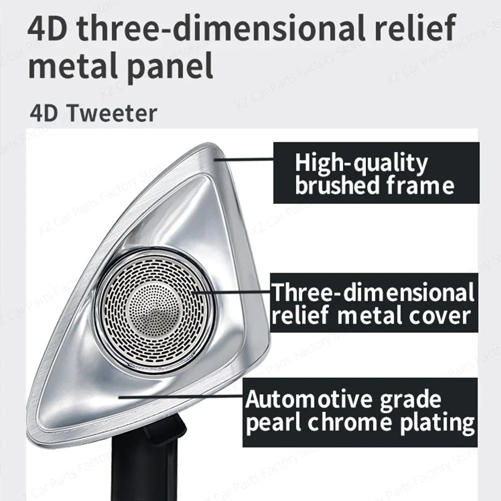 64 Colors 4D rotating Tweeter Speaker Ambient Light For Mercedes-Benz 4D Speaker W213 W205 W206 W223 W222 X254 C/E/S-Class Car