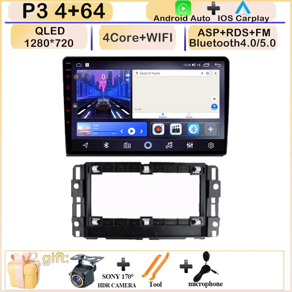 CARPLAY Android Screen For Chevrolet Avalanche Impala Tahoe Traverse 2007-2016 Car Automotive Multimedia Navigation DVD 7862 CPU
