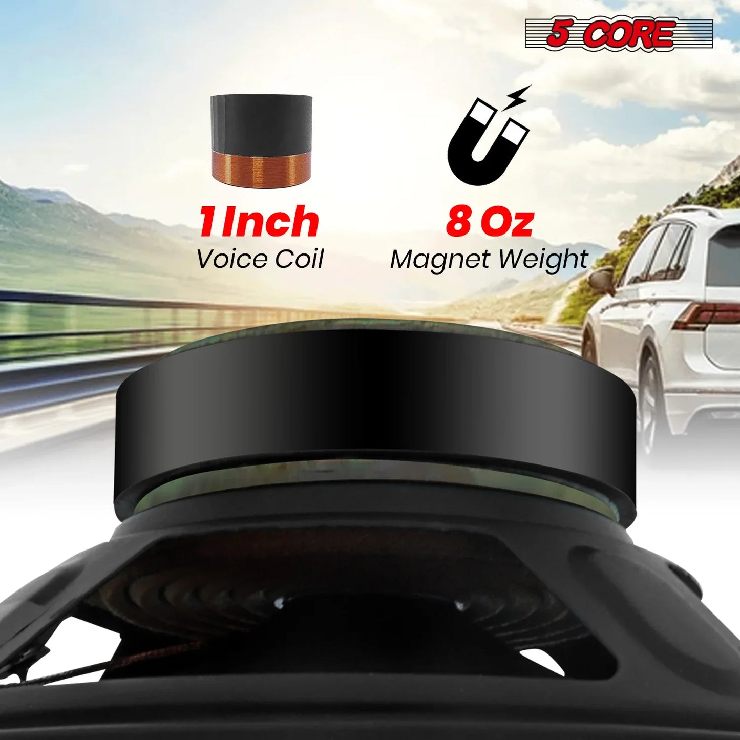 5 Core 6.5 Inch Subwoofer speaker 300Watt Car Subwoofer 4Ohm Replacement Sub Woofer WF 672 2 PCS
