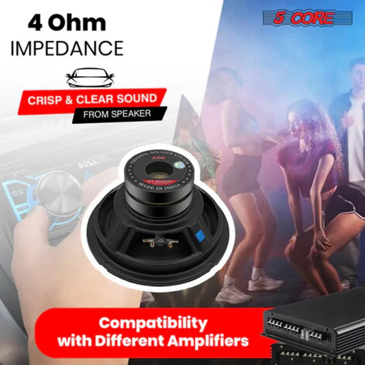 5 Core 8 Inch Subwoofer Speaker 1000W PMPO 4Ohm Replacement Car Bass Sub Woofer WF 890 DBL