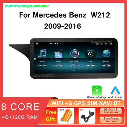 Mercedes-Benz Android Head Unit    Android 13 Car Stereo 10.25" Car Touch Screen for Mercedes Benz E Class W212 2009-2016 Year with NTG4.0/4.5/5.0, Support Wireless Carplay Android Auto Navigation Camera