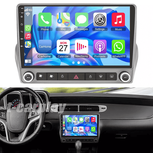 Gsuatey Android 13 Radio for Chevrolet Camaro 2008-2015 Wireless Carplay Android Auto 9 inch Car Stereo WiFi GPS Navigation A/C Controls SWC