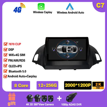 Android 14  For Ford Kuga 2 Escape 3 2012 - 2019 Car Stereo Unit Multimedia Radio Video Player GPS Wireless Carplay No 2din Ferrari   Android host