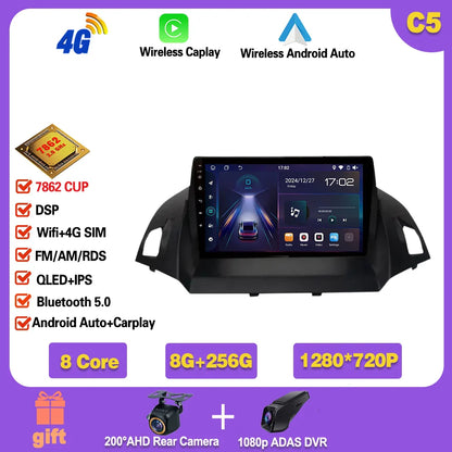 Android 14  For Ford Kuga 2 Escape 3 2012 - 2019 Car Stereo Unit Multimedia Radio Video Player GPS Wireless Carplay No 2din Ferrari   Android host