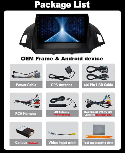 Android 14  For Ford Kuga 2 Escape 3 2012 - 2019 Car Stereo Unit Multimedia Radio Video Player GPS Wireless Carplay No 2din Ferrari   Android host