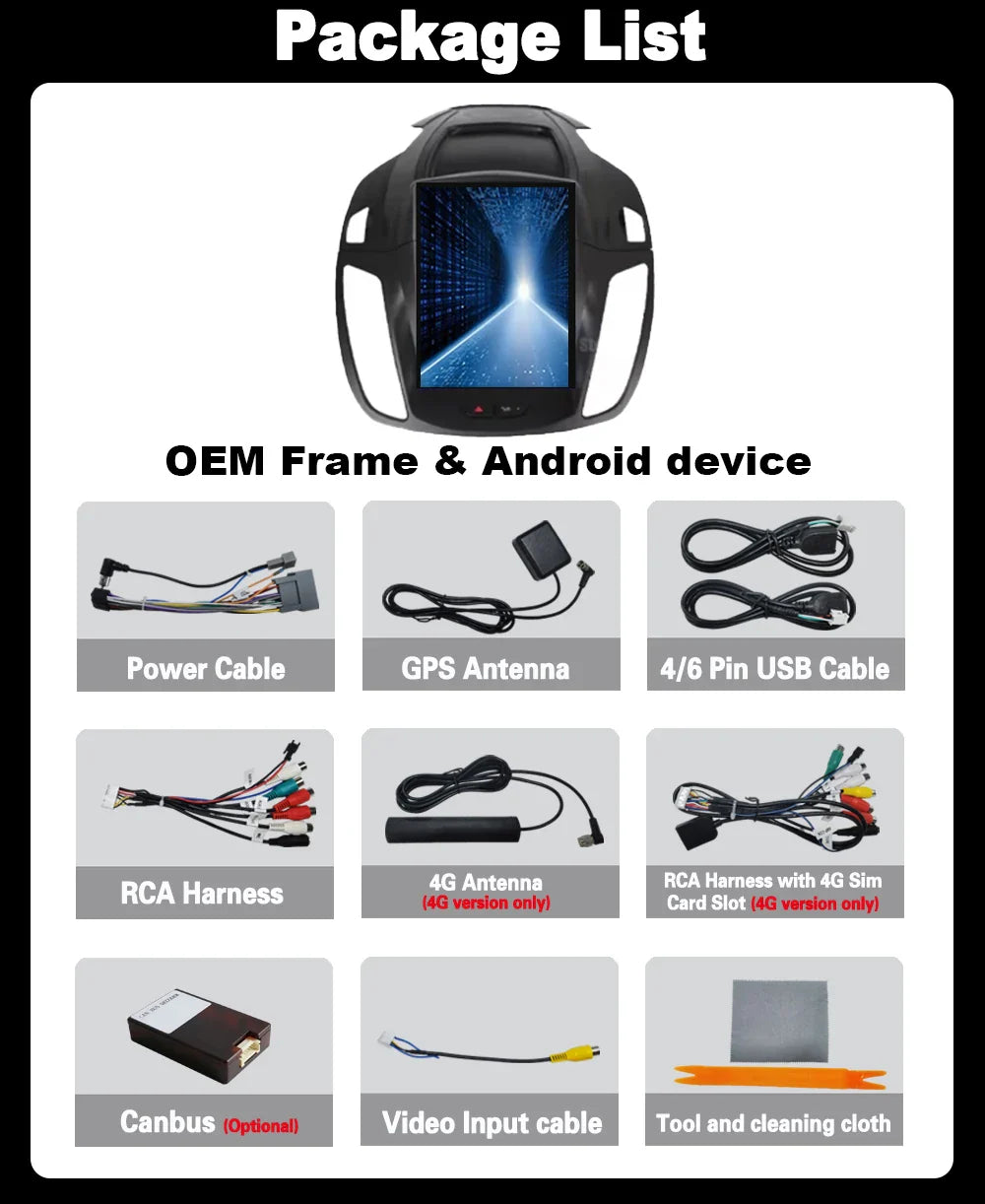 Android 14 For Ford Kuga 3 Escape 3 2012-2019 9.7 inch Car Radio Multimedia Video Player Stereo Navigation GPS WIFI Carplay Ferrari   Android host