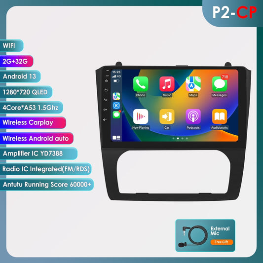 Android Auto Apple Carplay Bluetooth 2+32GB Wifi RDS Car Stereo Radio Head Unit GPS Navigation Player For Nissan Altima Teana With Auto AC 2008 2009 2010 2011 2012
