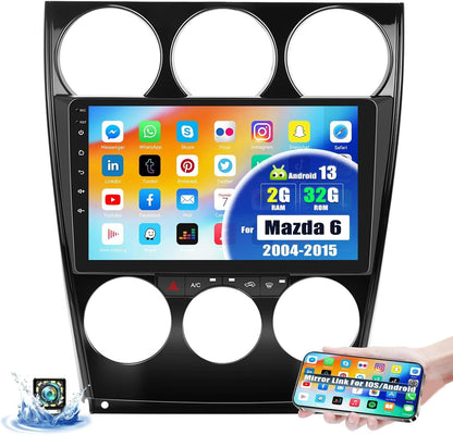 Android Car Stereo for Mazda 6 2004-2015 with Wireless Carplay&Android Auto 9 Inch Touch Screen Car Radio with Bluetooth FM/RDS Radio