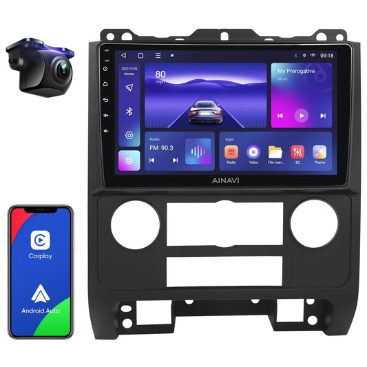 Android Radio Car Play Stereo for 2007-2012 Ford Kuga Mazda Tribute 9 Inch Touchscreen Car Radio with Wireless Apple Carplay Android Auto GPS Navigation WiFi Bluetooth AM/FM RDS Backup Camera C42