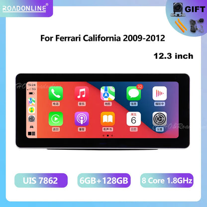 Android audio For Ferrari California 2009-2012 Android 12 12.3inch 8+256 Car Multimedia Player car intelligent systems Ferrari   Android host
