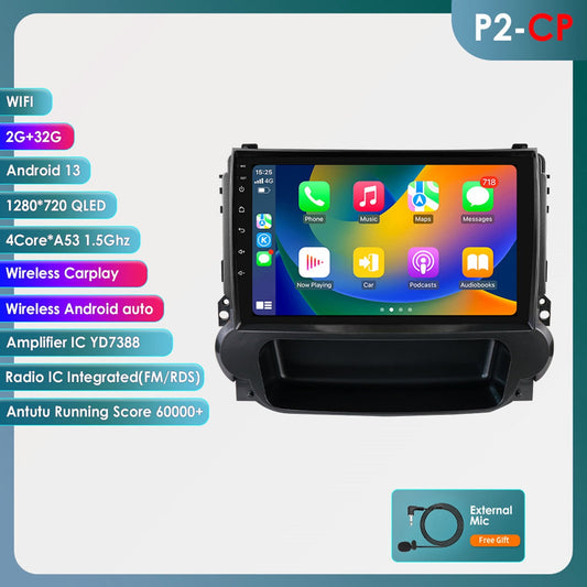 Apple Carplay Android 13 Bluetooth 2+32GB Wifi RDS Car Stereo Radio Head Unit GPS Navigation Player For Chevrolet Chevy Malibu 2012 2013 2014 2015