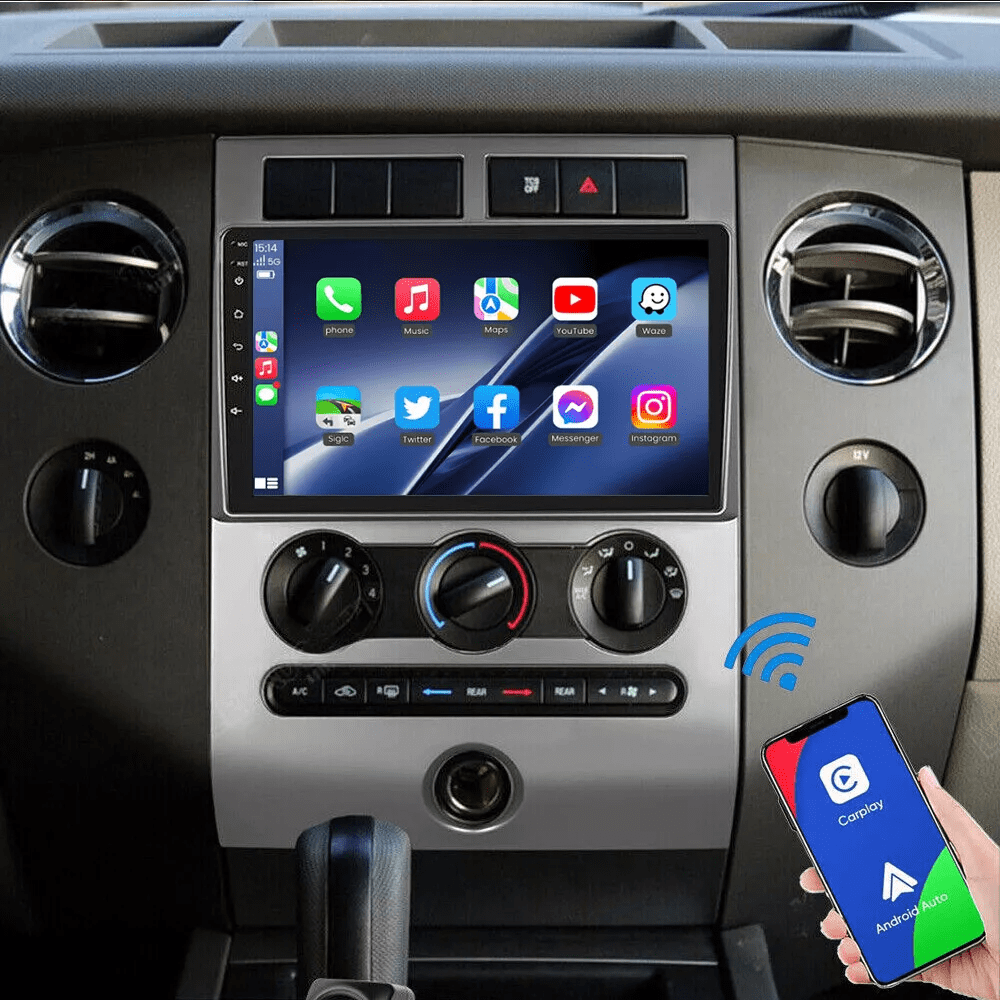 Car Radio for Ford Expedition 2007-2014 with Wireless Carplay and Android Auto, 9 Inch Touchscreen Android 13 Car Stereo - Hi-Fi/Multiple UI/WiFi/GPS/SWC