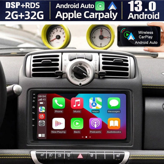 Mercedes-Benz Android Head Unit    IKASEFU Car Stereo Radio for Benz Smart Fortwo 2005-2010, 9 Inch GPS Navi Wireless CarPlay Android Auto Head Unit IPS Touch Screen FM AM RDS DSP