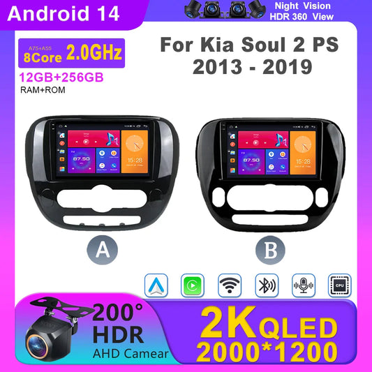 Carplay Auto WiFi For Kia Soul 2 PS 2013 - 2019  Android 14 Car Radio Multimedia Video Player Navigation GPS No 2din 2 din dvd Ferrari   Android host