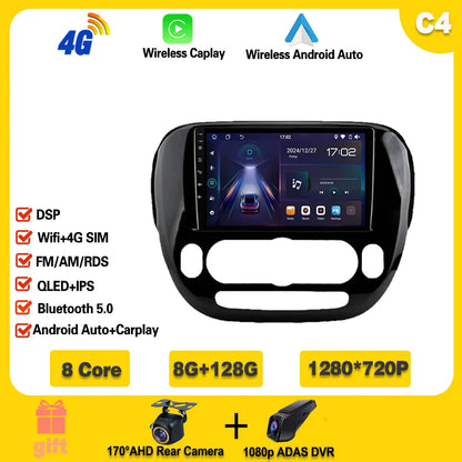 Carplay Auto WiFi For Kia Soul 2 PS 2013 - 2019  Android 14 Car Radio Multimedia Video Player Navigation GPS No 2din 2 din dvd Ferrari   Android host