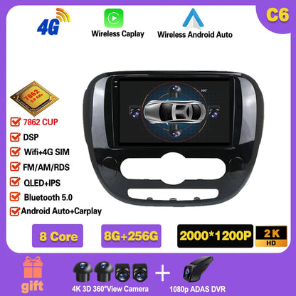 Carplay Auto WiFi For Kia Soul 2 PS 2013 - 2019  Android 14 Car Radio Multimedia Video Player Navigation GPS No 2din 2 din dvd Ferrari   Android host