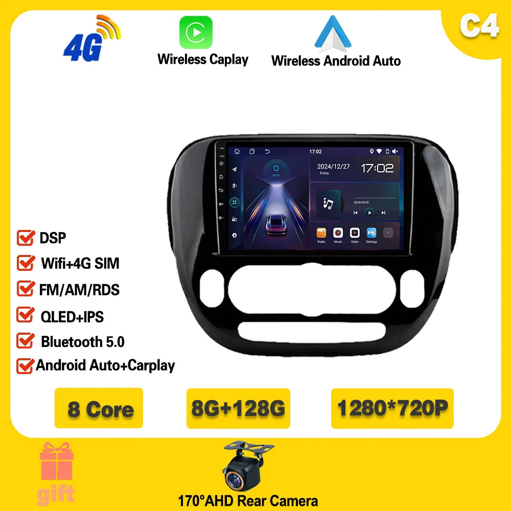 Carplay Auto WiFi For Kia Soul 2 PS 2013 - 2019  Android 14 Car Radio Multimedia Video Player Navigation GPS No 2din 2 din dvd Ferrari   Android host