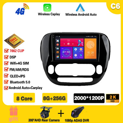 Carplay Auto WiFi For Kia Soul 2 PS 2013 - 2019  Android 14 Car Radio Multimedia Video Player Navigation GPS No 2din 2 din dvd Ferrari   Android host