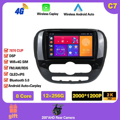 Carplay Auto WiFi For Kia Soul 2 PS 2013 - 2019  Android 14 Car Radio Multimedia Video Player Navigation GPS No 2din 2 din dvd Ferrari   Android host