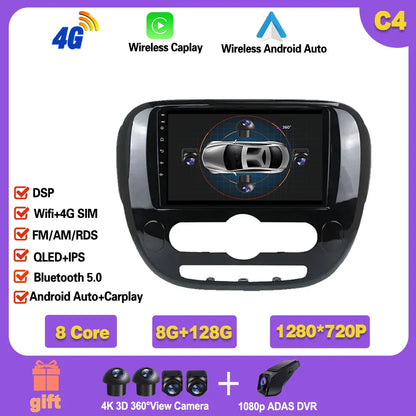 Carplay Auto WiFi For Kia Soul 2 PS 2013 - 2019  Android 14 Car Radio Multimedia Video Player Navigation GPS No 2din 2 din dvd Ferrari   Android host