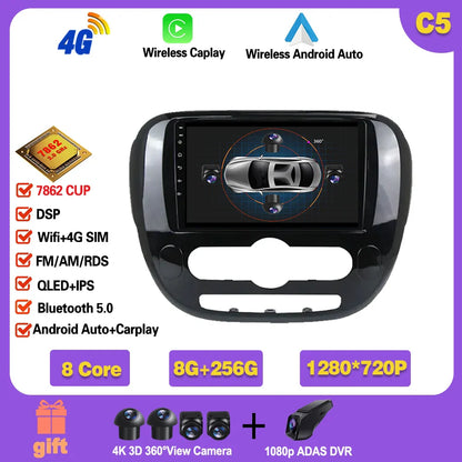 Carplay Auto WiFi For Kia Soul 2 PS 2013 - 2019  Android 14 Car Radio Multimedia Video Player Navigation GPS No 2din 2 din dvd Ferrari   Android host