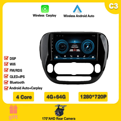 Carplay Auto WiFi For Kia Soul 2 PS 2013 - 2019  Android 14 Car Radio Multimedia Video Player Navigation GPS No 2din 2 din dvd Ferrari   Android host