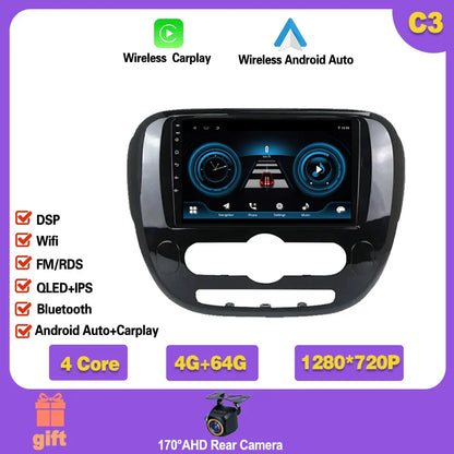 Carplay Auto WiFi For Kia Soul 2 PS 2013 - 2019  Android 14 Car Radio Multimedia Video Player Navigation GPS No 2din 2 din dvd Ferrari   Android host