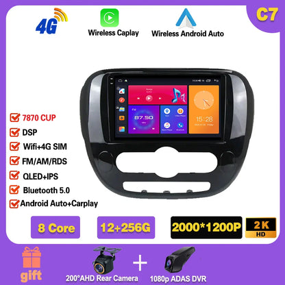 Carplay Auto WiFi For Kia Soul 2 PS 2013 - 2019  Android 14 Car Radio Multimedia Video Player Navigation GPS No 2din 2 din dvd Ferrari   Android host