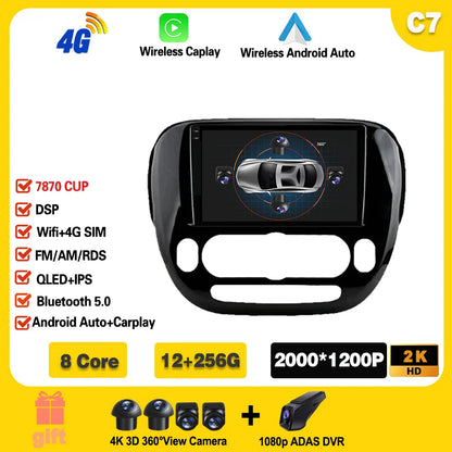 Carplay Auto WiFi For Kia Soul 2 PS 2013 - 2019  Android 14 Car Radio Multimedia Video Player Navigation GPS No 2din 2 din dvd Ferrari   Android host