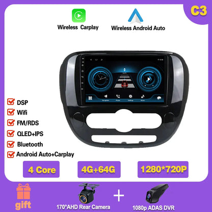 Carplay Auto WiFi For Kia Soul 2 PS 2013 - 2019  Android 14 Car Radio Multimedia Video Player Navigation GPS No 2din 2 din dvd Ferrari   Android host