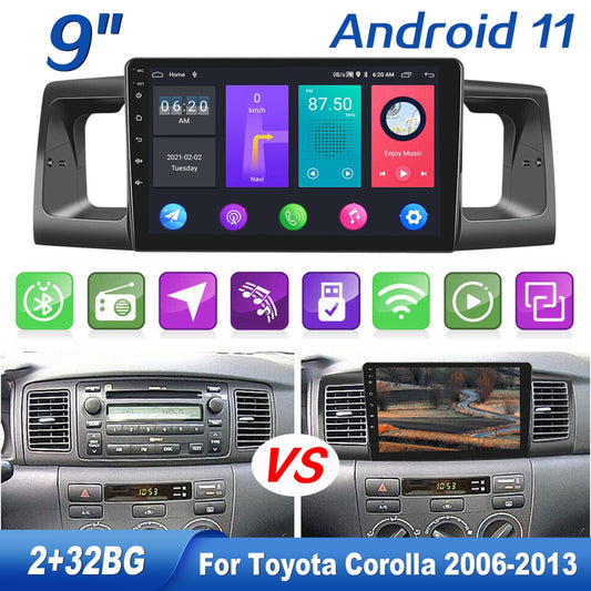 Toyota Android Head Unit   EUBUY for Toyota Corolla 2006-2013 9" Android 12 Car Stereo Player Radio GPS Navi RDS 2+32GB