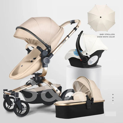 Fast and free shipping 3in1 baby stroller Aulon 360 ° roation pram newborn bassinet egg shell seat lying and seat infant carriage