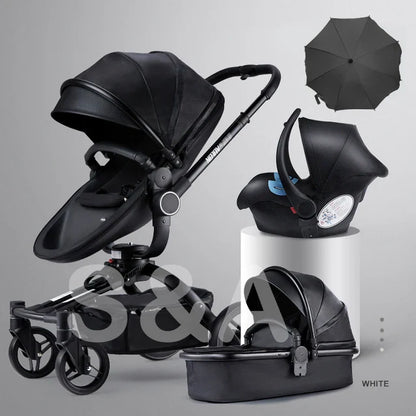 Fast and free shipping 3in1 baby stroller Aulon 360 ° roation pram newborn bassinet egg shell seat lying and seat infant carriage