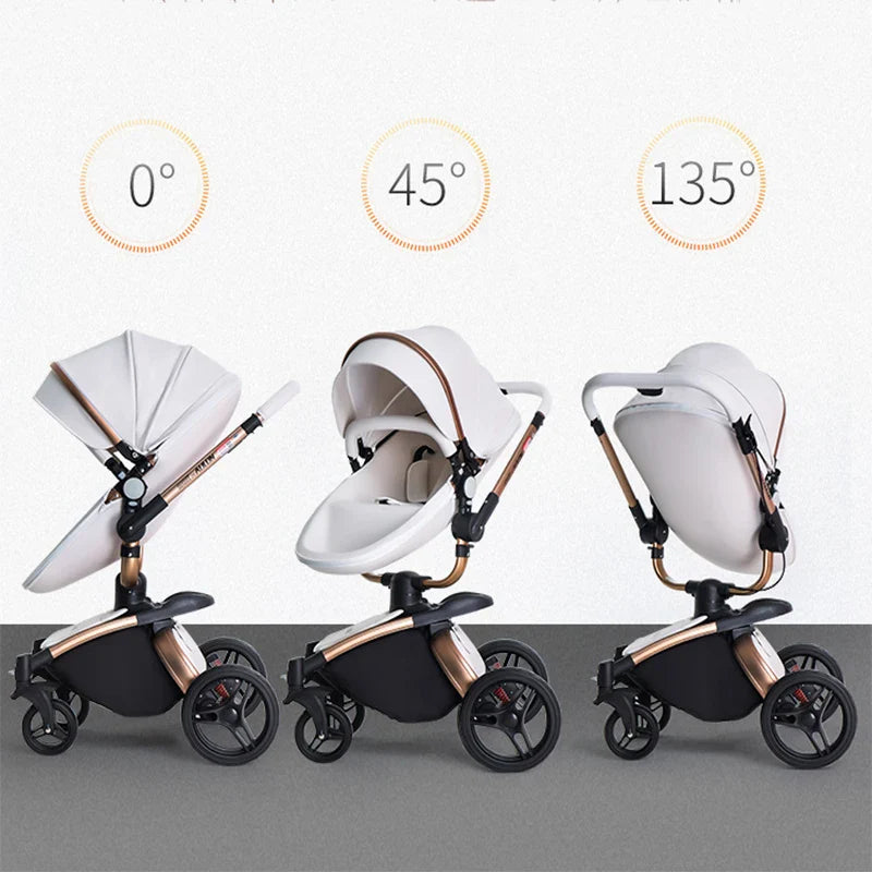 Fast and free shipping 3in1 baby stroller Aulon 360 ° roation pram newborn bassinet egg shell seat lying and seat infant carriage