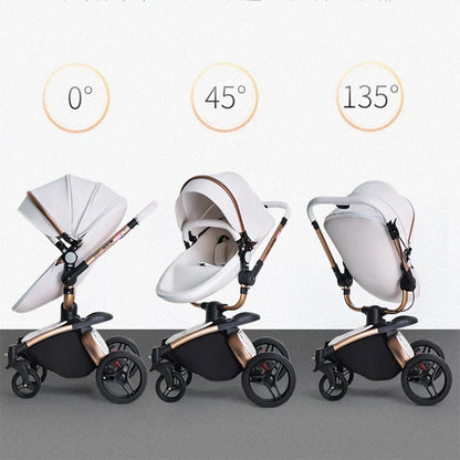 Fast and free shipping 3in1 baby stroller Aulon 360 ° roation pram newborn bassinet egg shell seat lying and seat infant carriage
