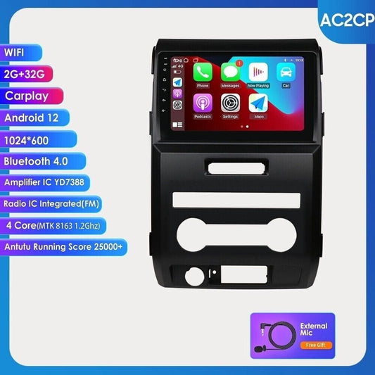 Wireless Apple Carplay Android Auto Bluetooth 2+32GB Wifi RDS Car Stereo Radio Head Unit Multimedia GPS Navigation Player For Ford F150 F-150 2008 2009 2010 2011 2012 2013 2014