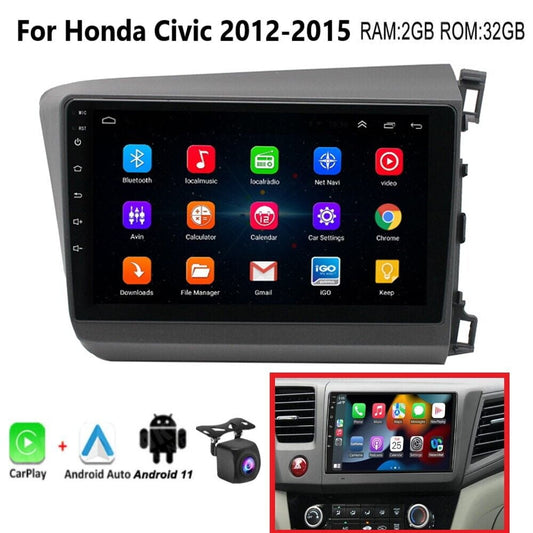 For Honda Civic 2012-2015 Android 11 Car GPS Stereo Radio WIFI Wireless Carplay Honda Android host